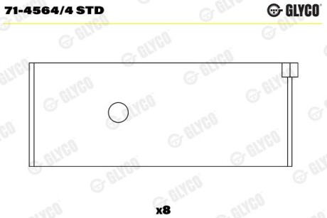 7145644STD Шатунний підшипник GLYCO підбір по vin на Brocar