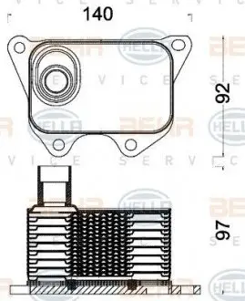 8MO376797011 Радиатор масла VW T5/T6 2.0 TSI 11- (теплообменник) BEHR підбір по vin на Brocar