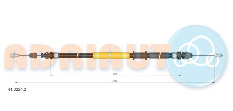 4102242 Трос ручного тормоза зад. прав./лев. Master 2,3 -10(1730mm) ADRIAUTO подбор по vin на Brocar