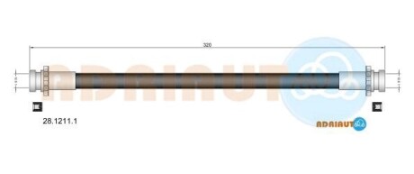 2812111 Шланг тормозной пер.лев.Sunny N14 90- ADRIAUTO подбор по vin на Brocar