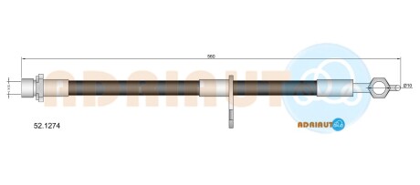 521274 Шланг тормозной пер. лев.Yaris -05 ADRIAUTO підбір по vin на Brocar