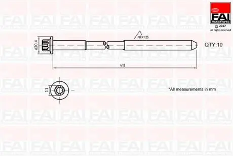 B292 Комплект болтов головки цилидра B292 FAI FAI AUTOPARTS підбір по vin на Brocar