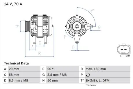 0986048891 Генератор BOSCH підбір по vin на Brocar