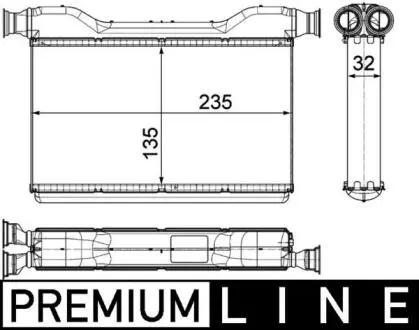 AH189000P Радіатор пічки F01-14/F07/F10/F11 2.0-6.0 08- (Premium Line! OE) MAHLE / KNECHT підбір по vin на Brocar