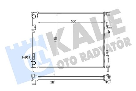 351035 Радиатор охлаждения Trafic II,Opel Vivaro,Nissan 1.9dCi/2.0 -1 KALE OTO RADYATOR підбір по vin на Brocar