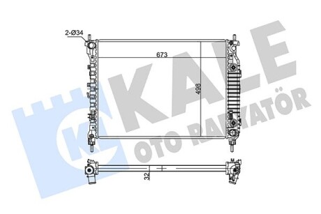 354960 Радіатор охолодження Antara, Chevrolet Captiva 2.2 CDTi 10- (АКПП) KALE OTO RADYATOR підбір по vin на Brocar