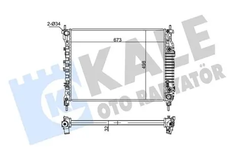 354960 Радиатор охлаждения Antara,Chevrolet Captiva 2.2CDTi 10- (АКПП) KALE OTO RADYATOR підбір по vin на Brocar