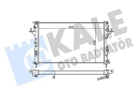 371600 Радіатор охолодження Espace IV,Laguna II 1.9/2.2dCi -2 KALE OTO RADYATOR підбір по vin на Brocar