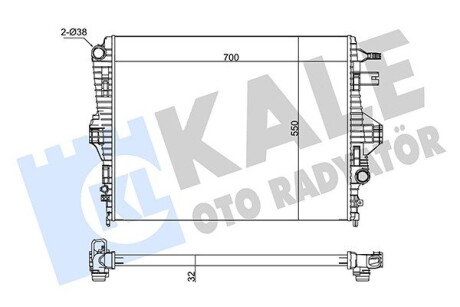 345870 Радіатор охолодження Touareg,Porsche Cayenne 3.0/3.0TDI KALE OTO RADYATOR підбір по vin на Brocar