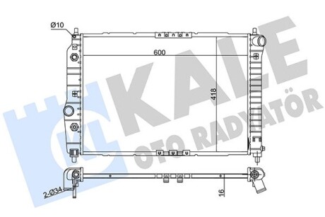 372300 CHEVROLET Радіатор охолодження Aveo 1.4/1.5 03- (АКПП) KALE OTO RADYATOR підбір по vin на Brocar