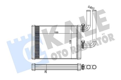 347360 MITSUBISHI Радіатор опалення Airtrek,Lancer VII 03- KALE OTO RADYATOR підбір по vin на Brocar