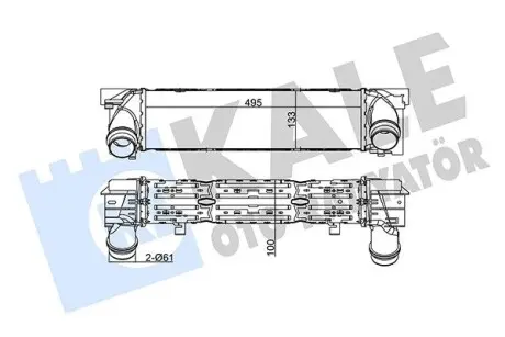 344840 Інтеркулер 1 F20,2,3 F30,4 Gran Coupe 2.0d/35i KALE OTO RADYATOR підбір по vin на Brocar
