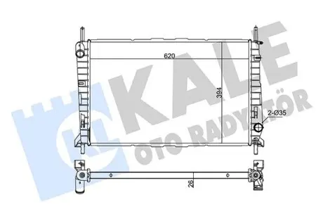 348455 Радиатор охлаждения Mondeo I,II 1.6/2.5 93- KALE OTO RADYATOR підбір по vin на Brocar