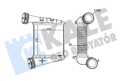 344775 Интеркулер Passat,Skoda SuperB I 2.5TDI 03- KALE OTO RADYATOR подбор по vin на Brocar