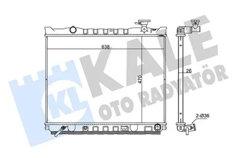 348380 Радіатор охолодження двигуна (паяний) KIA Sorento 2.5 CRDi (06-) МКПП (348380) KALE OTO RADYATOR KALE OTO RADYATOR підбір по vin на Brocar