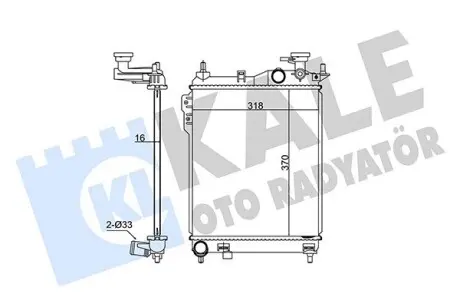 348330 HYUNDAI Радиатор охлаждения Getz 1.1/1.6 02- KALE OTO RADYATOR підбір по vin на Brocar