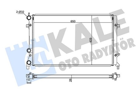 347520 Радиатор охлаждения Jetta IV 1.6/2.5 10- KALE OTO RADYATOR подбор по vin на Brocar