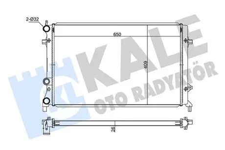 347520 Радіатор охолодження Jetta IV 1.6/2.5 10- KALE OTO RADYATOR підбір по vin на Brocar