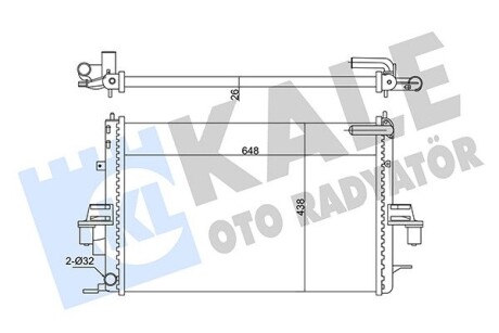 345955 ROVER Радиатор охлаждения 75 1.8/2.5 99- KALE OTO RADYATOR підбір по vin на Brocar