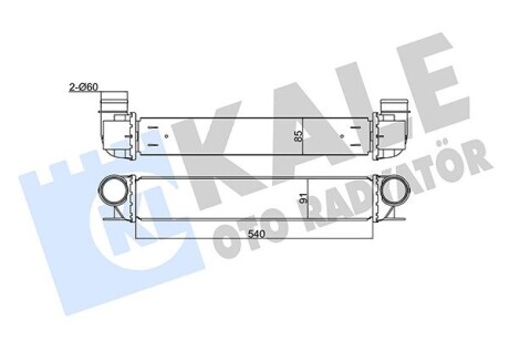 344850 Интеркулер 5 E39,7 E38 2.0d/4.0d KALE OTO RADYATOR підбір по vin на Brocar