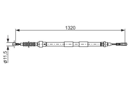 1987482874 Трос ручника Ford Galaxy/VW Sharan 1.8/2.0TDI (1320/1156mm) BOSCH підбір по vin на Brocar
