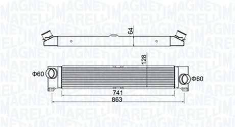 MST423 MARELLI CITROEN Интеркулер системы подачи воздуха Jumper,Fiat Ducato,Peugeot Boxer-6 MAGNETI MARELLI подбор по vin на Brocar