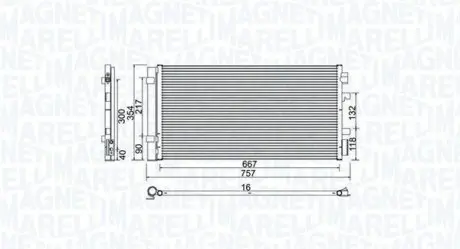 BC762 Конденсер кондиціонера MAGNETI MARELLI підбір по vin на Brocar