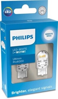 11065CU60X2 Автолампа Philips 11065CU60X2 Ultinon Pro6000 W21W W3x16d прозрачная PHILIPS подбор по vin на Brocar