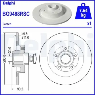 BG9488RSC Tarcza ham. RENAULT Megane,Megane Estate,Break DELPHI підбір по vin на Brocar