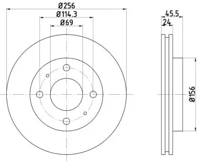92082900 Tarcza hamulcowa 256x24x45,5w. TEXTAR підбір по vin на Brocar
