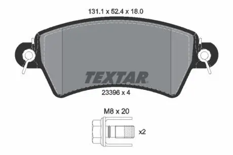 2339602 Гальмівні колодки, дискове гальмо (набір) TEXTAR підбір по vin на Brocar