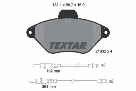 2163201 Комплект тормозных колодок, дисковый тормоз TEXTAR подбор по vin на Brocar