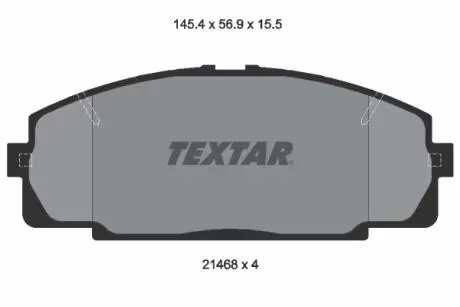 2146801 Колодки гальмівні (передні) Toyota Hiace III/IV -06 TEXTAR підбір по vin на Brocar