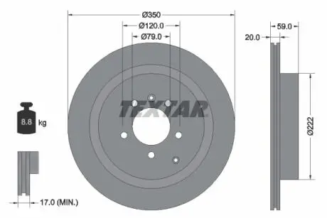 92147700 Tarcza hamulcowa 420201 TEXTAR підбір по vin на Brocar