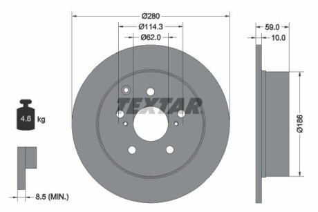 92168100 Tarcza hamulcowa 410333 TEXTAR підбір по vin на Brocar