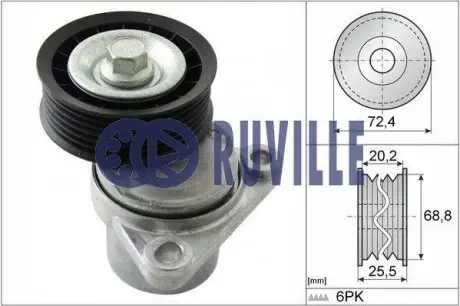 55289 Ролик натяжной Mazda 6 1.8/2.3 2006- RUVILLE подбор по vin на Brocar
