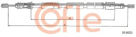 106021 Трос, стояночная тормозная система 10.6021 COFLE COFLE подбор по vin на Brocar