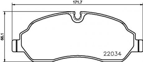 8DB355021571 Тормозные колодки дисковые перед. FORD TRANSIT (RWD) 2.0D/2.2D 08.13- HELLA підбір по vin на Brocar