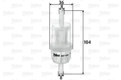 587524 Паливний фільтр 587524 VALEO VALEO підбір по vin на Brocar