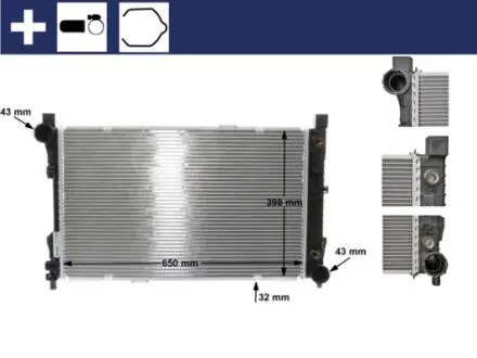 CR387000S Радиатор охлаждения двигателя MAHLE / KNECHT підбір по vin на Brocar