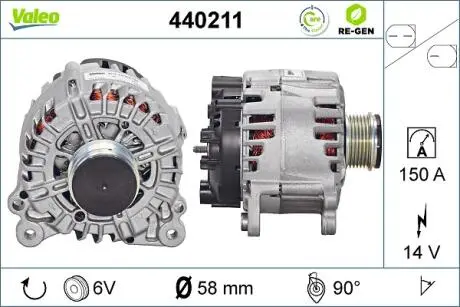 440211 Генератор VALEO подбор по vin на Brocar
