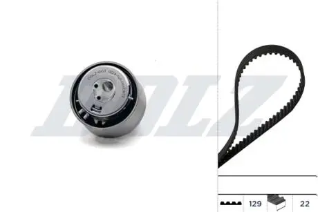 SKD060 К-кт. ГРМ (рем.+ ролик) FIAТ Doblo 1.2, 1,4 DOLZ подбор по vin на Brocar