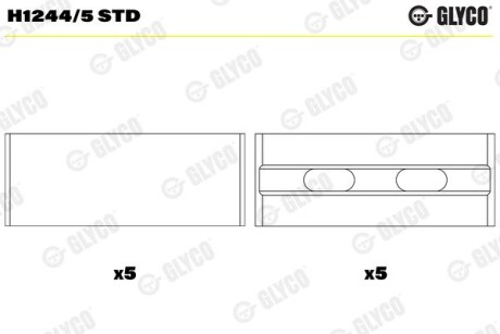 H12445STD Подшипник коленвала GLYCO подбор по vin на Brocar