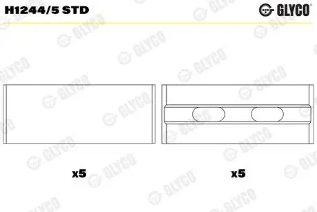 H12445STD Підшипник коленвала GLYCO підбір по vin на Brocar