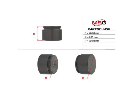 P463201MSG Поршень передн. гальмівного супорта (Brembo Ø46x32) VW Touareg 06-10 /Subaru Impreza 01- /LandRover Range Rover 05-13 MSG підбір по vin на Brocar