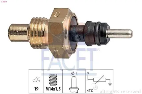 73214 Датчик температури FACET підбір по vin на Brocar