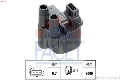 96276 Катушка зажигания Renault Clio ii 1.4 (b/cb0c) (98-05) (9.6276) FACET FACET подбор по vin на Brocar