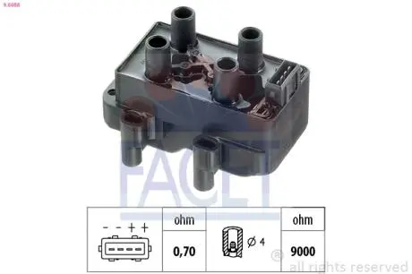 96088 Катушка зажигания Citroen Berlingo 1.4 i (mfkfx, mfkfw) (96-08) (9.6088) FACET FACET подбор по vin на Brocar