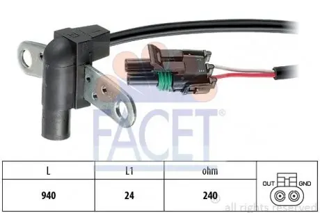 90010 Датчик колінвалу FACET підбір по vin на Brocar