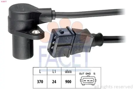 90077 Датчик положения коленвала Ford Galaxy / VW Sharan/T4 2.8 i 95-> FACET подбор по vin на Brocar